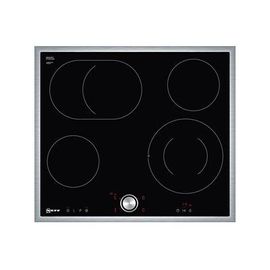 Neff T16BT76N0 - Vitrocéramique - 4 plaques de cuisson - Niche - largeur : 56 cm - profondeur : 49 cm - noir - avec garnitures en acier inoxydable - noir