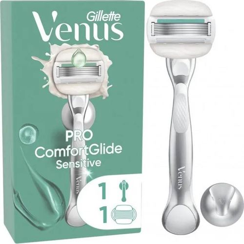 Gillette Rasoir Pour Femme Peau Sensible Pro Comfortglide La Paquet Avec 1 Manche + 1 Recharge De Lames 
