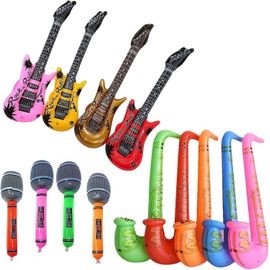Ensemble De Jouets De Fête Gonflables - 13 Pièces Accessoires De Fête D'instruments De Musique Pvc Imperméable Pour Les Faveurs Accessoires De Cabine Photo Karaoké Fête À Thème Festival Jeu De Rôle Cos