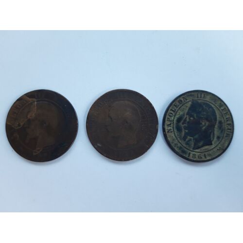 Lot De 3 10 Centimes Napoléon 3 État B (Lb2)