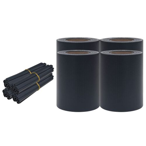 Vidaxl Écrans D'intimité De Jardin 4 Pcs Pvc 35x0,19 M Gris Foncé Mat