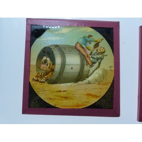Serie De 12 Plaques Verres Pour Lanterne Magique / 1ere Serie De Contes - Le Tigre Et Le Tonneau / Ste C Et G P