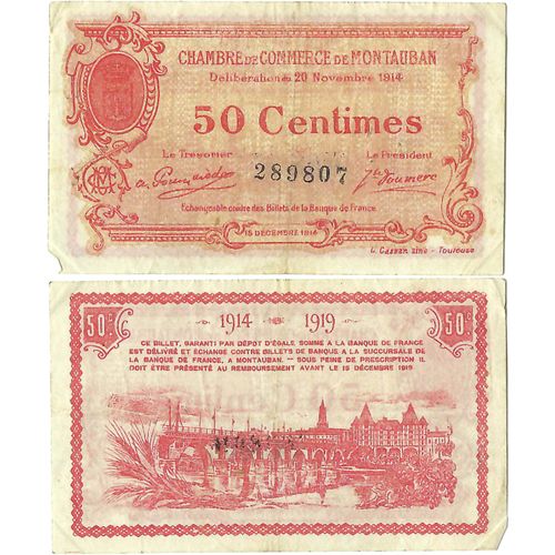 France - Billet - Chambre De Commerce De Montauban - 50 Centimes - 1914 - Jp.083.01 - 15-282