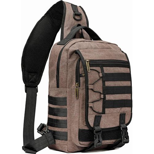 Sacs À Bandoulière Pour Ordinateur Portable 13,3"" - Sac À Bandoulière Pour Voyage, Plein Air - Pour Homme Et Femme, Café, Large