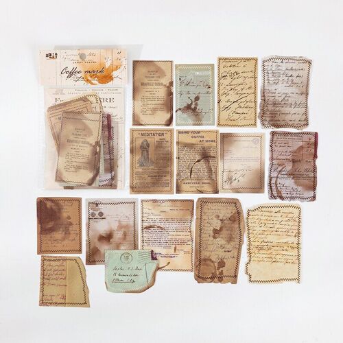 Autocollant Scrapbooking Vintage Antique, Étiquette Scrapbooking, En Papier Washi, Plante Papillon Fleur, Décoration Pour Journal Intime, Diy Bricolage, 30 Pièces/Sachet