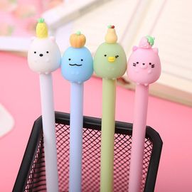 Stylo À Gel Dessin Animé Animaux, 4 Pièces, Mignon Kawaii, 0.5mm, Étudiants, Stylo À Gel Noir, Nouveauté, Fournitures Scolaires