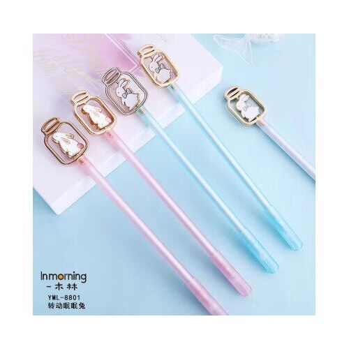 Stylos À Encre Gel Kawaii, 1 Pièce, Spinner Lapin Noir, Stylo Pour Écrire, Mignon, Papeterie Fournitures Scolaires Et De Bureau