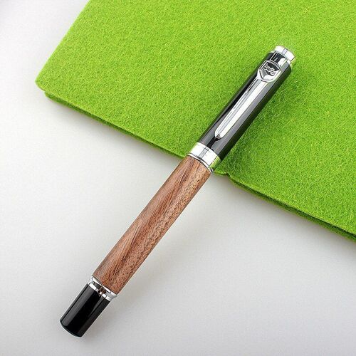 Stylo À Bille En Bois De Luxe, Accessoires En Métal Et Argent, Stylo À Bille Et Gel, Stylo À Bille, Papeterie De Bureau, Stylos À Signature