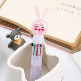 Stylo À Bille Rétractable Multicolore À Paillettes 10 En 1, Mignon Lapin Chat Papillon, Fournitures Scolaires Et De Bureau Pour Étudiants, Cadeau Pour Enfants