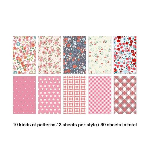 Bloc-Notes Autocollants Rétro Motif Floral, 30 Pièces/Ensemble, Bloc-Notes, Papier Collant, Pour Journal Intime, Scrapbooking, Papeterie Scolaire