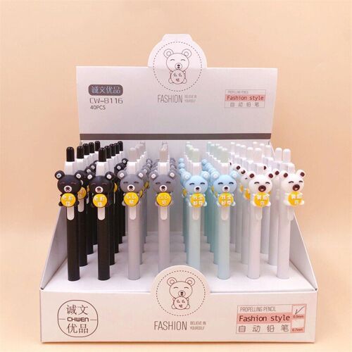 Crayon Mécanique Ours Kawaii 0.5mm, 40 Pièces/Lot, Stylo Automatique Pour Dessin Et Écriture, Fournitures Scolaires Et De Bureau