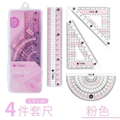 Ensemble De 4 Pièces De Compasses En Triangle Pour Dessin Rapporteur, Règle De Maths Pour Les Élèves, Fournitures Scolaires