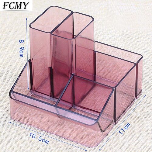 Porte-Stylo Carré Transparent Multifonction, Porte-Crayon Carré, Distributeur De Ruban Adhésif, Boîte De Rangement De Bureau, Fournitures Scolaires