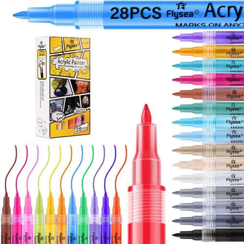 Marqueurs De Peinture Acrylique, Stylos De Peinture Acrylique Pour Peinture Sur Roche, Toile, Bois, Céramique, Verre À Pointe Extra Fine