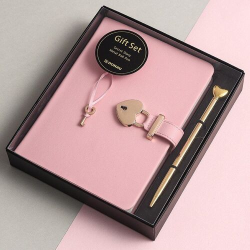 Carnet De Notes Secret, Journal Intime, Journal Doublé, Avec Serrure, Coeur, Cadeau Créatif