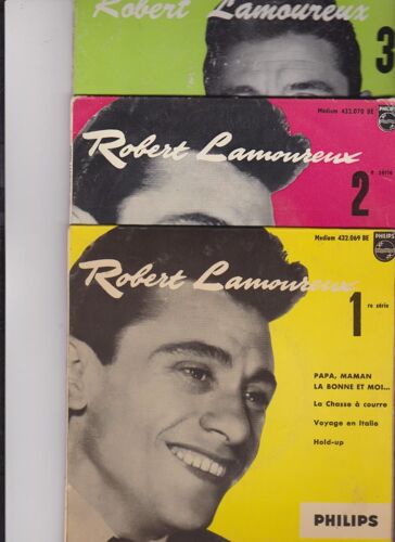 Lot 3 Risques 4 Eo - Robert Lamoureux 1-2-3 Philips Papa, Maman La Bonne Et Moi, - La Chasse Au Canrd - Visite À La Radio- Hold-Up - Le Golf - Lla Voiture D'occasion -