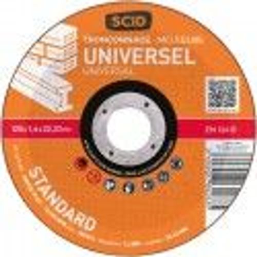 Disque à tronçonner universel ° 125 mm métaux matériaux plastique SCID