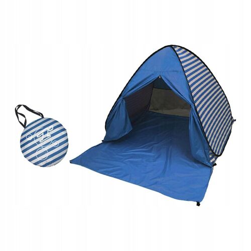 Tente De Plage Up Beach Parasol De Plage Facile À Installer Rayures Bleu Foncé L