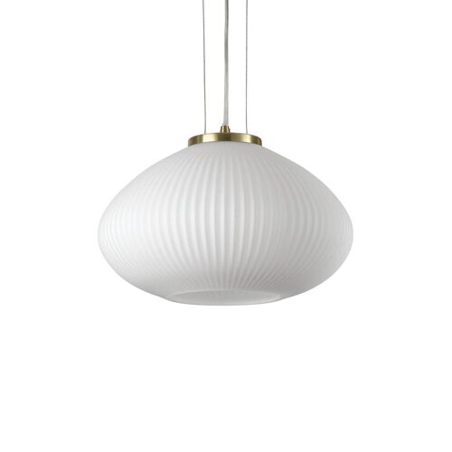 Ideal Lux Plisse Globe Dome Suspension Plafonnier Laiton 35cm