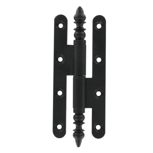 Paumelle rustique à bouts ronds pour menuiserie bois - 140 x 60 mm - gauche - patiné