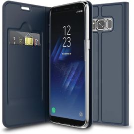 Pour Samsung Galaxy S8+, Coque Pochette Pour Galaxy S8 Plus Fonction Wallet - Bleu