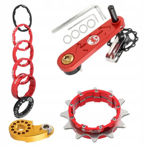 Kit De Conversion De Vélo De Montagne À Vitesse Unique, Ajusteur De Remplacement Rouge 12t