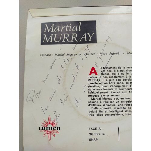 Dédicace De Marial Murray Sur Pochette 45t À Un Ami