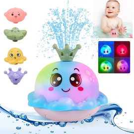 Jouets De Bain Bébé, Jeux De Bain Pour Bebe Enfant 1 2 3 4 Ans Jouet De Bain Et Piscine Pour Bébé Garcon, Jouets De Douche, Jeu D'eau Poulpe De À Jet Avec Led, Bleu