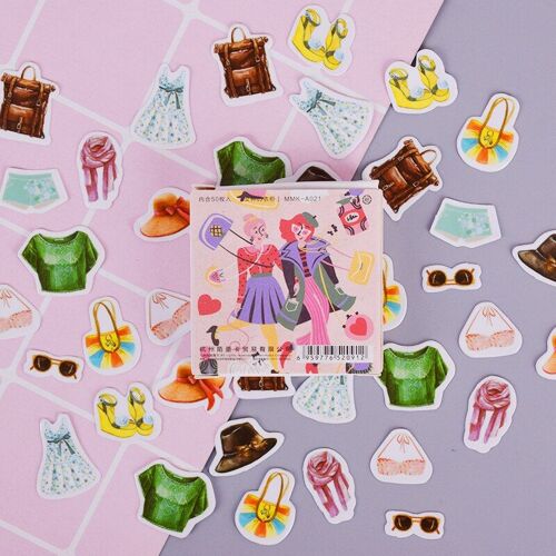 Autocollant Papier Vie Fille, Étiquette Scrapbook Décoratif Kawaii, Papeterie Pour Journal Intime Planificateur, Papeterie Fournitures Scolaires, 45 Pièces/Boîte