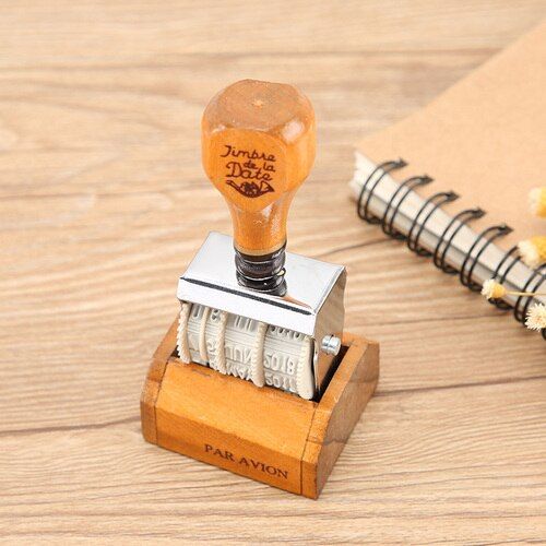 Tampon De Date À Rouleau En Bois, Tampon En Caoutchouc Pour Bricolage, Artisanat, Fabrication De Cartes, Planificateur, Scrapbooking
