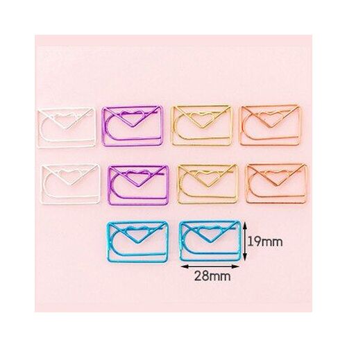 Lot De 10 Signets En Forme De Coeur, Crème Glacée, En Métal, Avec Pince À Papier, Marque-Pages Escolar Pour Livre, Papeterie Kawaii, Fournitures Scolaires