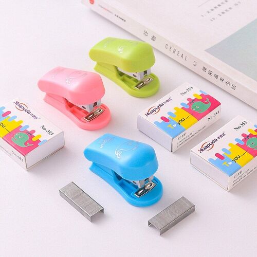 Mini Agrafeuse Portable Couleur Bonbon, Ensemble D'agrafes, Fournitures Scolaires Et De Bureau, Accessoires De Papeterie Japonaise
