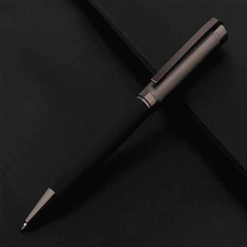 Stylo À Bille De Haute Qualité, Corps Noir Et Gris, Pour Bureau, Étudiant, Fournitures De Papeterie À Encre Bleue