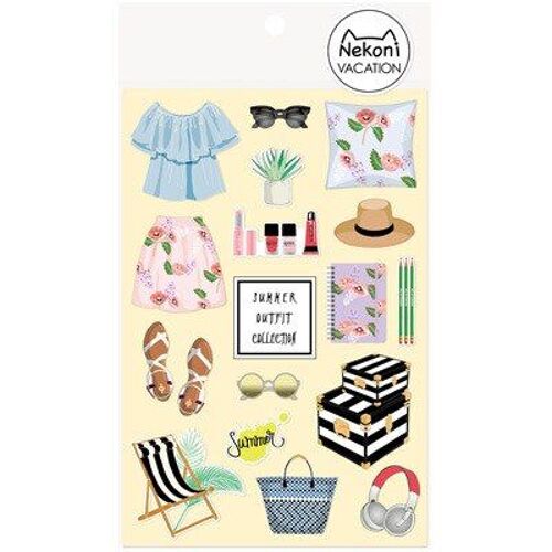 Autocollants De Scrapbooking, Étiquette De Papeterie Décorative, Plage De Sable, Impression D'été, Pour Album Journal Intime, Diy Bricolage