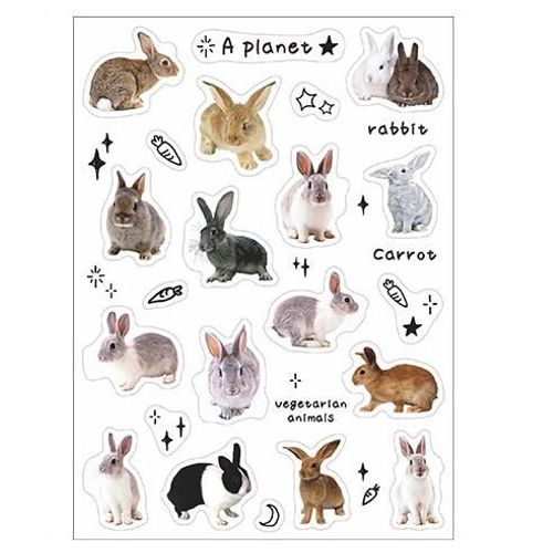 1 Feuille De Papier Autocollant Artistique Décoratif, Pré-Découpé, Réaliste, Chien, Chat, Vache, Lapin, Pour Journal, Carnet De Notes