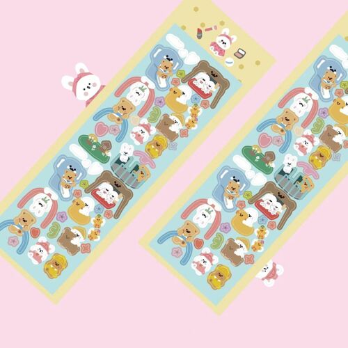 Autocollants Laser Ours De Dessin Animé, Nouveauté, Autocollant Esthétique Mignon Kawaii Pour Bricolage, Papeterie Cadeau