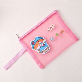 Sac À Crayons En Maille Avec Fermeture Éclair Pour L'école, Pochette De Rangement Pour Fichiers, Animaux Mignons, Dessin Animé, Produits, Documents, 23x18.5cm
