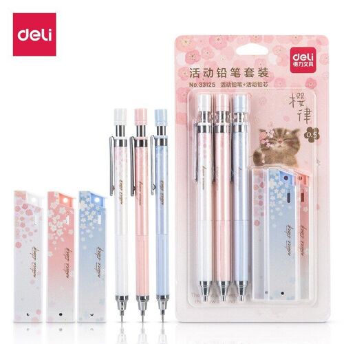 Ensemble De Porte-Mines 0,5mm Automatiques Avec Motif Cerisier Sakura, Crayons Mécaniques Pour Étudiants, Fournitures Scolaires Et De Bureau, Papeterie