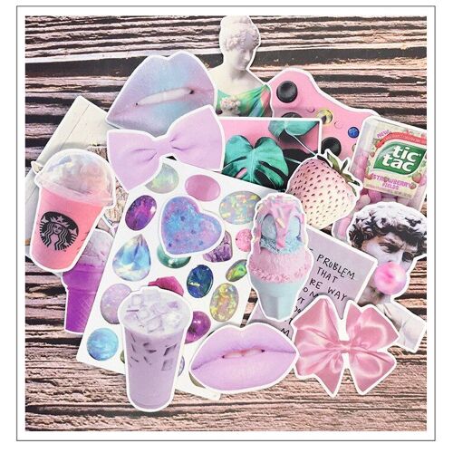 Étiquette Autocollante Rose Scrapbooking, Étiquette Artisanale Décorative Pour Livre Étudiant, Jouets Pour Enfants, 21 Pièces