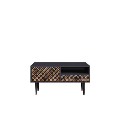 Ottohome Meuble Tv Tv3-317 Antracit 1 Tiroirs 1 Porte 114x48x57 Cm