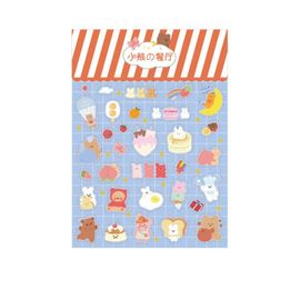 Mohamm-Stickers Décoratifs Style Fleur Lapin, Autocollants De La Série Rainbow Shop, Flocons D'école En Forme D'animaux De Dessin Animé Pour Filles, 1 Feuille De 12cm X 17cm