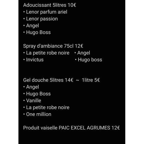 Lessive 5L et autre produits ménages 