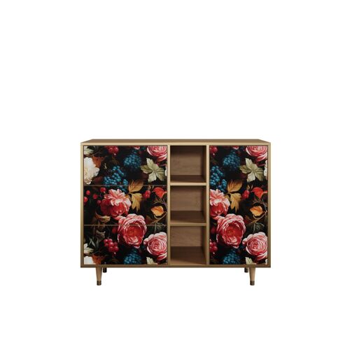 Ottohome Commode Buffet Cb2-324 Chêne 3 Tiroirs 1 Porte 125x48x97 ¿¿
