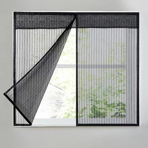 Moustiquaire magnétique pour maille de fenêtre (100 x150cm), moustiquaire de fenêtre d'insectes moustiques, moustiquaire de fenêtre avec ruban adhésif (blanc)
