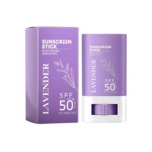 Lavande Violet Protection Naturel Zn Propre 50 Crème Solaire 20g Visage Crème Solaire Bâton