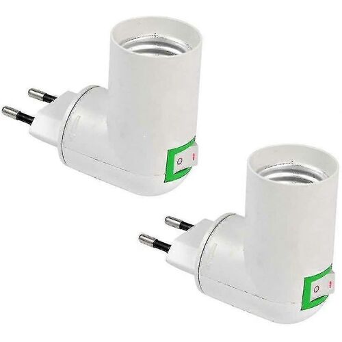2pcs E27 Socket avec base de commutateur sans fil pour E27 Led Ampoule en plastique Socket