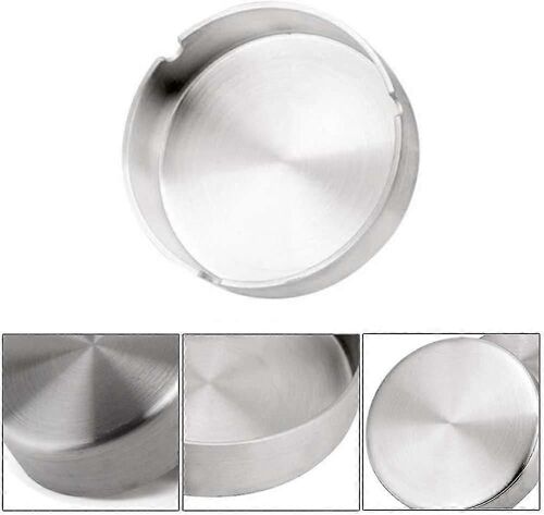 2 pièces 10cm cendriers en acier inoxydable cendriers modernes de table pour l'intérieur et l'extérieur