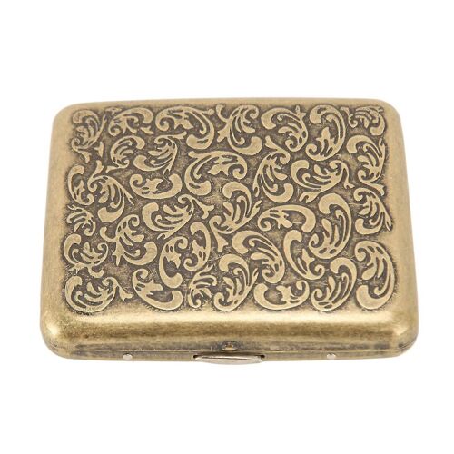 Étui à cigarettes en métal 20 capacité à ressort clip ouvert portable compact vintage porte-cigarettes étui pour l'extérieur