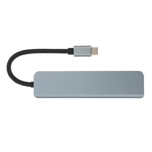 6 en 1 USB C Hub Type C vers HD Interface Multimédia USB3.0 USB2.0 Carte Mémoire Carte Mémoire Multiport USB C Adaptateur Gris