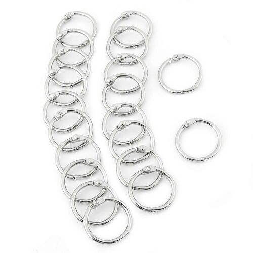 20pcs Métal À Charnière Anneau Livre Reliure Split Porte-Clés Album Scrapbook Feuille Lâche Clip (38mm)